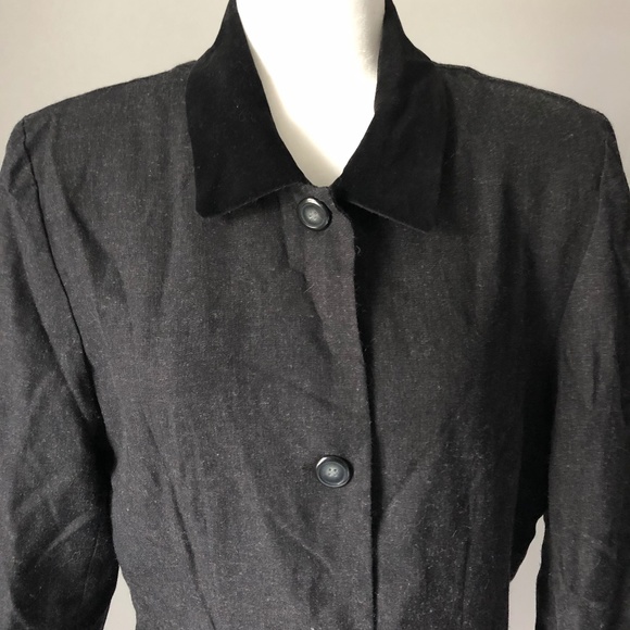 Charcoal Grey Long Blazer/Jacket with Black Velvet Collar - 10 - Picture 2 of 8